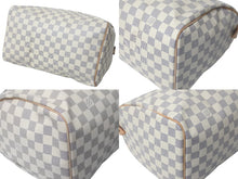 Load image into Gallery viewer, 新品同様 LOUIS VUITTON ルイヴィトン スピーディ30 ダミエ アズール N41533 ホワイト ベージュ 中古 59105