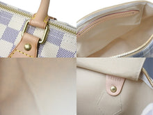 Load image into Gallery viewer, 新品同様 LOUIS VUITTON ルイヴィトン スピーディ30 ダミエ アズール N41533 ホワイト ベージュ 中古 59105