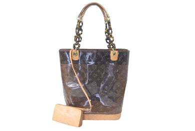 LOUIS VUITTON ルイヴィトン トートバッグ M92501 カバアンブル MM モノグラム ビニール クリア ブラウン 良品 中古 59110