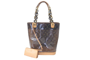 LOUIS VUITTON ルイヴィトン トートバッグ M92501 カバアンブル MM モノグラム ビニール クリア ブラウン 良品 中古 59110