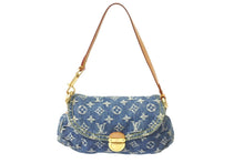 Load image into Gallery viewer, LOUIS VUITTON ルイヴィトン ハンドバッグ モノグラムデニム ミニプリーティ ブルー ゴールド金具 M95050 美品 中古 59112