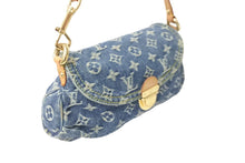 Load image into Gallery viewer, LOUIS VUITTON ルイヴィトン ハンドバッグ モノグラムデニム ミニプリーティ ブルー ゴールド金具 M95050 美品 中古 59112