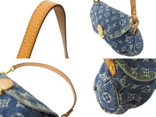 Load image into Gallery viewer, LOUIS VUITTON ルイヴィトン ハンドバッグ モノグラムデニム ミニプリーティ ブルー ゴールド金具 M95050 美品 中古 59112