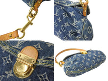 Load image into Gallery viewer, LOUIS VUITTON ルイヴィトン ハンドバッグ モノグラムデニム ミニプリーティ ブルー ゴールド金具 M95050 美品 中古 59112