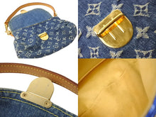 Load image into Gallery viewer, LOUIS VUITTON ルイヴィトン ハンドバッグ モノグラムデニム ミニプリーティ ブルー ゴールド金具 M95050 美品 中古 59112