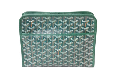極美品 GOYARD ゴヤール クラッチバッグ ジュバンス MM ポーチ グリーン ゴヤールディンキャンバス シルバー金具 中古 59122