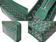 Load image into Gallery viewer, 極美品 GOYARD ゴヤール クラッチバッグ ジュバンス MM ポーチ グリーン ゴヤールディンキャンバス シルバー金具 中古 59122