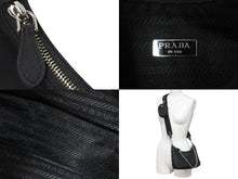 画像をギャラリービューアに読み込む, PRADA プラダショルダーバッグ ホーボー ポシェット ポーチ ストラップ付き 2005年再版 1BH204 シルバー金具 美品 中古 59125 