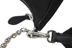 PRADA プラダショルダーバッグ ホーボー ポシェット ポーチ ストラップ付き 2005年再版 1BH204 シルバー金具 美品 中古 59125 