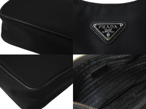 PRADA プラダショルダーバッグ ホーボー ポシェット ポーチ ストラップ付き 2005年再版 1BH204 シルバー金具 美品 中古 59125 