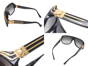初期 極美品 LOUIS VUITTON ルイヴィトン ミリオネア 初期 サングラス 61□15 Z0098e ブラック ゴールド 中古 59134