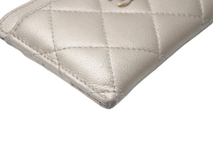 CHANEL シャネル カードケース ココマーク 22番台 ベージュ グレインドカーフスキン ゴールド金具 良品 中古 59136