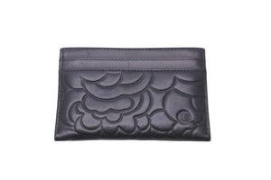 CHANEL シャネル カードケース ココマーク カメリア 17番台 ブラック シルバー金具 美品 中古 59137