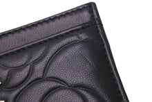 Load image into Gallery viewer, CHANEL シャネル カードケース ココマーク カメリア 17番台 ブラック シルバー金具 美品 中古 59137