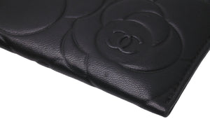 CHANEL シャネル カードケース ココマーク カメリア 17番台 ブラック シルバー金具 美品 中古 59137