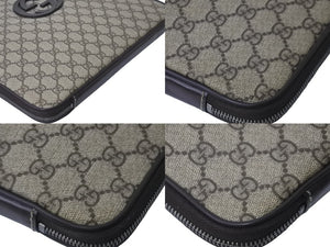 GUCCI グッチ クラッチバッグ PCケース タブレットケース GGスプリーム GG柄 総柄 493075 ブラウン 美品 中古 59139