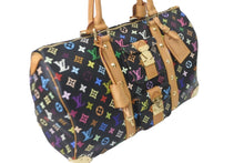 画像をギャラリービューアに読み込む, 極美品 ルイヴィトン LOUIS VUITTON キーポル45 ボストンバッグ ブラック 村上隆 マルチカラー 黒 M92640 中古 59141