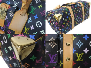 極美品 ルイヴィトン LOUIS VUITTON キーポル45 ボストンバッグ ブラック 村上隆 マルチカラー 黒 M92640 中古 59141