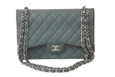 CHANEL シャネル チェーンショルダーバッグ デカマトラッセ A58600 17番台 2013年 キャビアスキン ブルー シルバー 良品 中古 59147