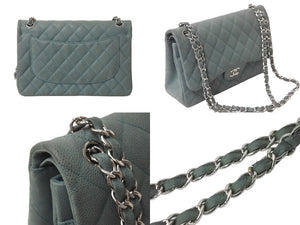 CHANEL シャネル チェーンショルダーバッグ デカマトラッセ A58600 17番台 2013年 キャビアスキン ブルー シルバー 良品 中古 59147