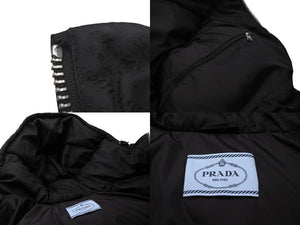 PRADA プラダ ダウンジャケット リサイクルナイロン ブラック フード付き サイズ38 292052 S222 11FC 美品 中古 59155 