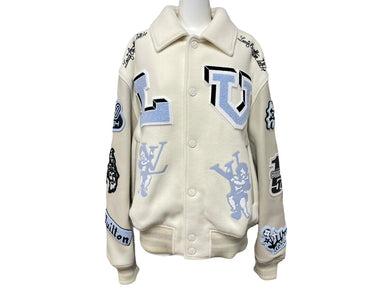 極美品 LOUIS VUITTON ルイヴィトン マルチパッチ ミックスドレザーバーシティブルゾン 22AW サイズ48 RM222 MJY HNL91X 中古59156