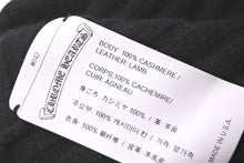 Load image into Gallery viewer, 極美品 CHROME HEARTS クロムハーツ CH プラス ニットキャップ ブラック クロス レザー パッチ ビーニー カシミヤ 中古 59164