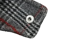 Load image into Gallery viewer, PLAN C プラン シー ロングコート チンウォーマ 袖ベルト チェック 千鳥柄 ウール グレー レッド サイズ38 美品 中古 59172