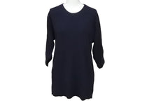 Load image into Gallery viewer, JIL SANDER ジルサンダー 七分袖 セーター ニット ネイビー ウール ビスコース JSUO751022 48 美品 中古 59178