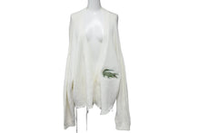 Load image into Gallery viewer, dublet タブレット ニット セーター 3D パッチ プルオーバー 胸ワニワッペン 裾カットオフ 2019SS ホワイト M 良品 中古 59182