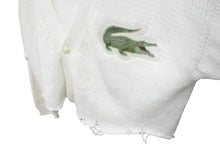 Load image into Gallery viewer, dublet タブレット ニット セーター 3D パッチ プルオーバー 胸ワニワッペン 裾カットオフ 2019SS ホワイト M 良品 中古 59182