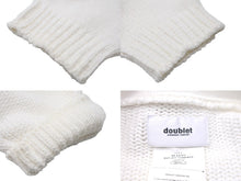 Load image into Gallery viewer, dublet タブレット ニット セーター 3D パッチ プルオーバー 胸ワニワッペン 裾カットオフ 2019SS ホワイト M 良品 中古 59182