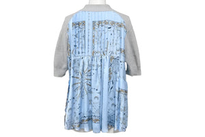 Sacai × Dr.Woo サカイ × ドクターウー ニット 半袖シャツ セーター バンダナ柄 サンプル品 グレー ブルー 美品 中古 59185 