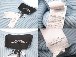 新品未使用 MARC JACOBS マークジェイコブス 長袖 クルーネックセーター M ランウェイ ウール ペールブルー K4190017 中古 59188