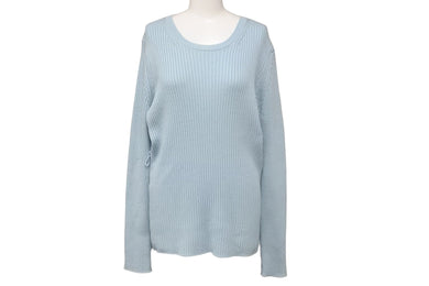 新品未使用 MARC JACOBS マークジェイコブス 長袖 クルーネックセーター M ランウェイ ウール ペールブルー K4190017 中古 59188
