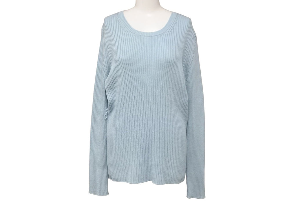 新品未使用 MARC JACOBS マークジェイコブス 長袖 クルーネックセーター M ランウェイ ウール ペールブルー K4190017 中古 59188