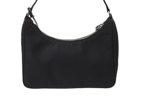 PRADA プラダ ホーボー ワンショルダー RE-EDITION 2005 トライアングル ブラック ナイロン 1NE204 美品 ロゴ 中古 59202 
