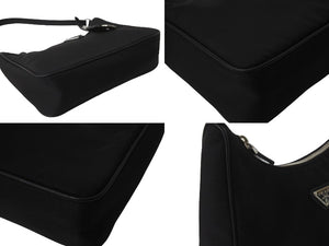 PRADA プラダ ホーボー ワンショルダー RE-EDITION 2005 トライアングル ブラック ナイロン 1NE204 美品 ロゴ 中古 59202 