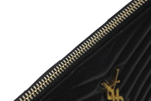 画像をギャラリービューアに読み込む, SAINT LAURENT サンローラン クラッチバッグ YSLロゴ ブラック カーフ 440222 ゴールド金具 美品 中古 59203 