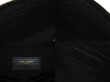 画像をギャラリービューアに読み込む, SAINT LAURENT サンローラン クラッチバッグ YSLロゴ ブラック カーフ 440222 ゴールド金具 美品 中古 59203 