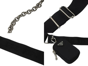 PRADA プラダ ホーボー チェーン 2WAY ショルダーバッグ RE-EDITION 2005 ブラック ナイロン 1BH204 美品 中古 59204 