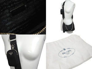 PRADA プラダ ホーボー チェーン 2WAY ショルダーバッグ RE-EDITION 2005 ブラック ナイロン 1BH204 美品 中古 59204 