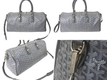 画像をギャラリービューアに読み込む, GOYARD ゴヤール ボストンバッグ クロワジュール 40 ヘリンボーン グレー PVC レザー シルバー金具 美品 中古 59209
