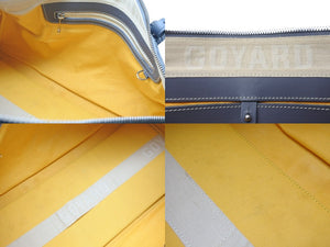 GOYARD ゴヤール ボストンバッグ クロワジュール 40 ヘリンボーン グレー PVC レザー シルバー金具 美品 中古 59209