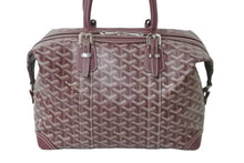 Load image into Gallery viewer, GOYARD ゴヤール ハンドボストンバッグ ボーイング 30 ヘリンボーン柄 バーガンディ ワインレッド シルバー金具 美品 中古 59211