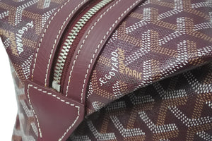 GOYARD ゴヤール ハンドボストンバッグ ボーイング 30 ヘリンボーン柄 バーガンディ ワインレッド シルバー金具 美品 中古 59211