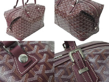 Load image into Gallery viewer, GOYARD ゴヤール ハンドボストンバッグ ボーイング 30 ヘリンボーン柄 バーガンディ ワインレッド シルバー金具 美品 中古 59211