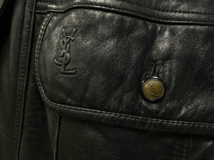 YVES SAINT LAURENT イヴ サンローラン レザージャケット ブラック レザー サイズ95 KCY4903K 良品 中古 59215 