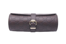 Load image into Gallery viewer, GUCCI グッチ ウォッチケース GG柄 レザー ブラウン ゴールド金具 ベルト開閉 良品 中古 59240