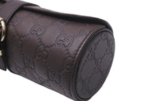 Load image into Gallery viewer, GUCCI グッチ ウォッチケース GG柄 レザー ブラウン ゴールド金具 ベルト開閉 良品 中古 59240